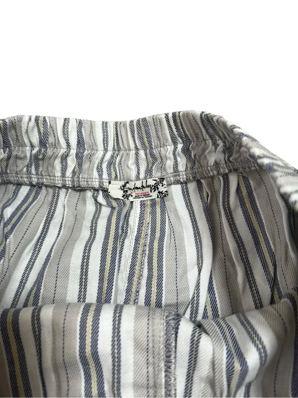 Free People Day to Day Boxer Shorts NWT Small Grey Blue Cotton Blend Sleep